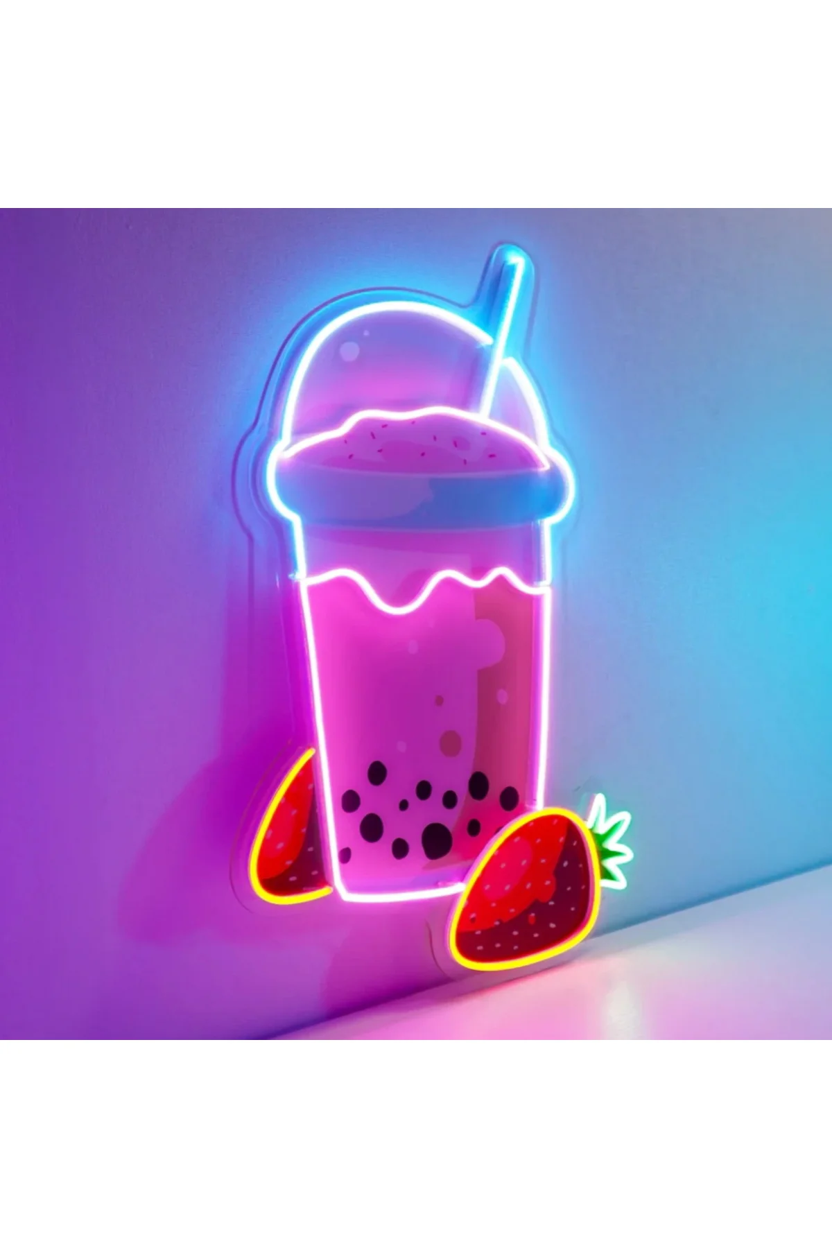 NEON LED IŞIKLI KOKTEYL ÇİLEK
