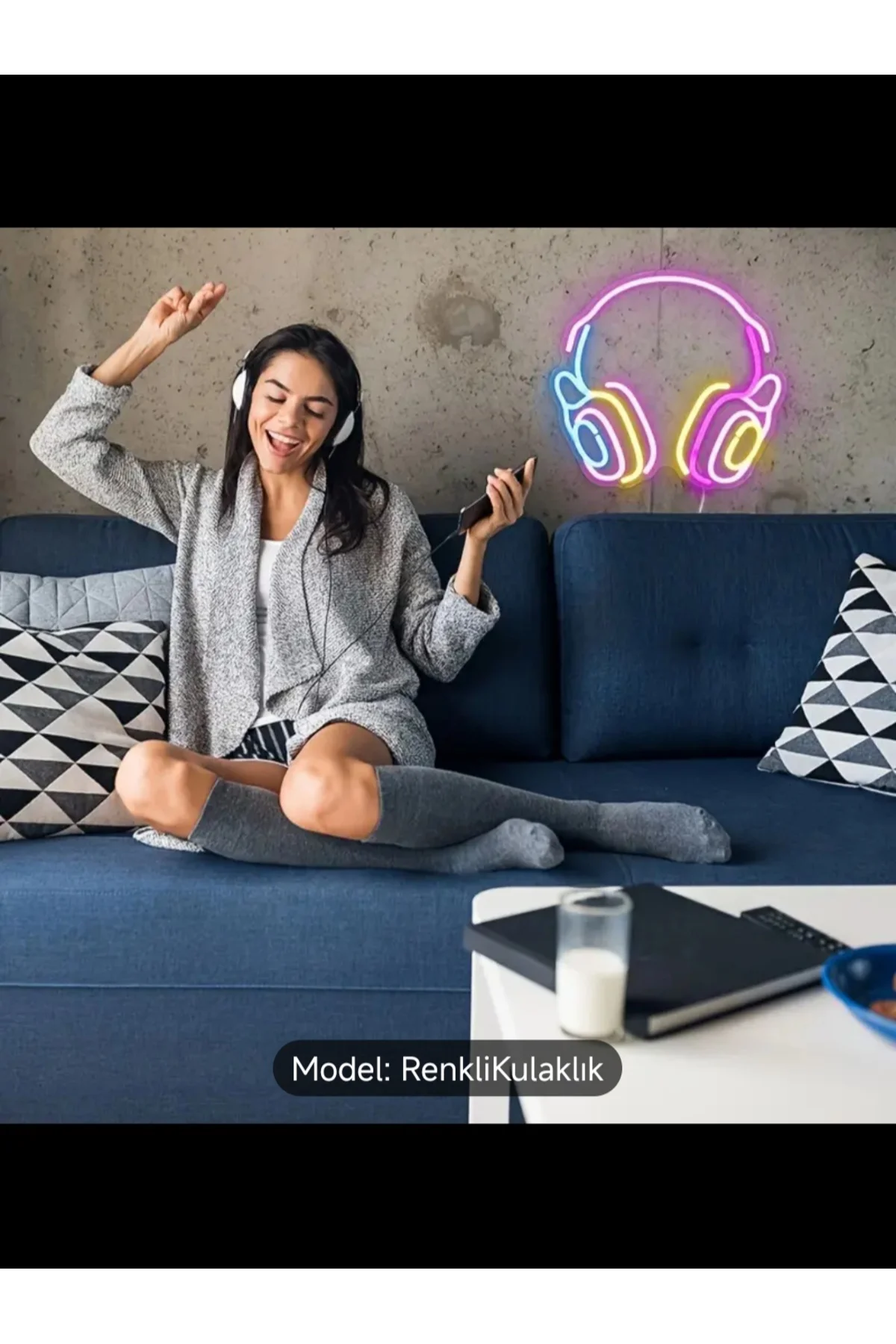 NEON LED IŞIKLI KULAKLIK MÜZİK