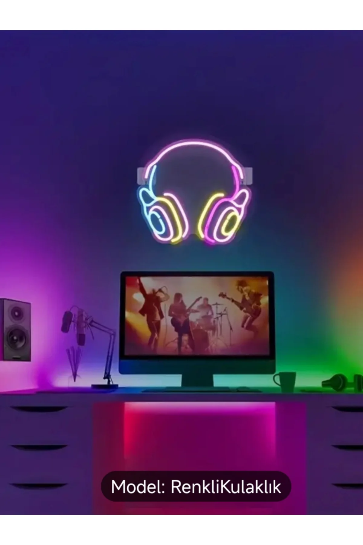NEON LED IŞIKLI KULAKLIK MÜZİK