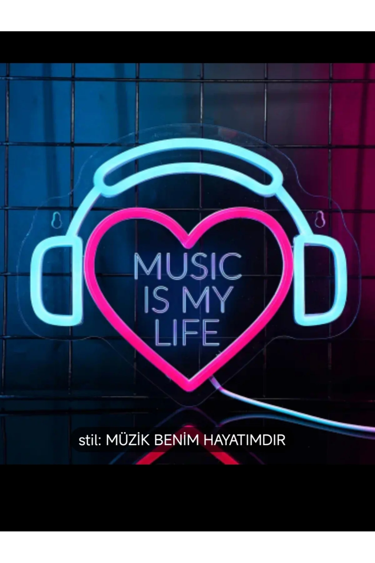 NEON LED IŞIKLI KULAKLIK KALP MÜZİK YOUTUBER