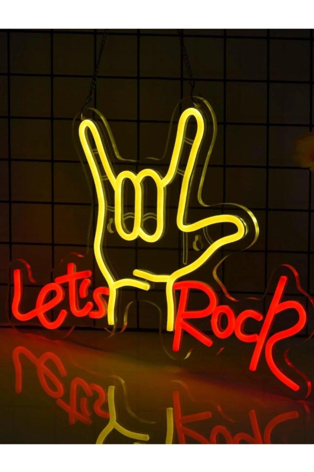 NEON LED IŞIKLI LET'S ROCK. MUSİC