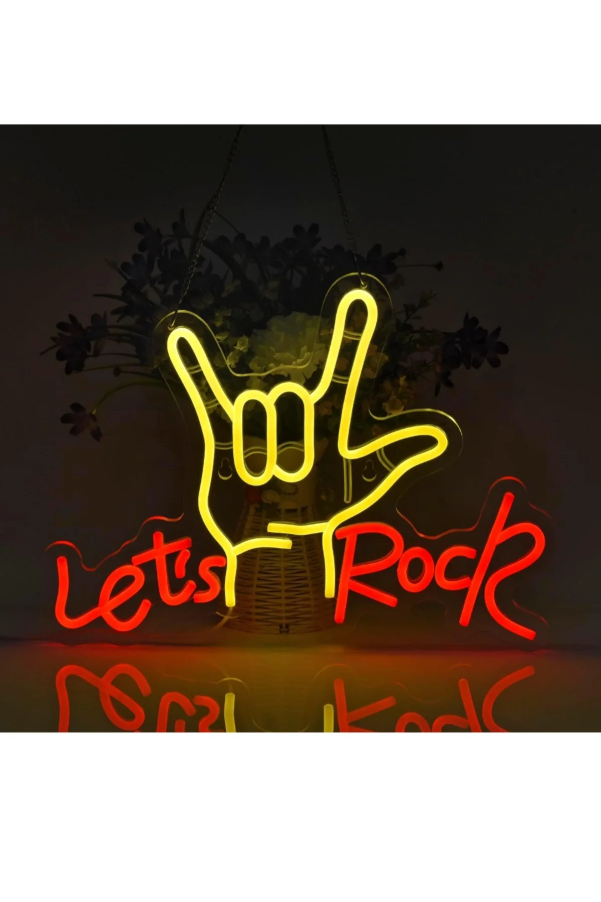 NEON LED IŞIKLI LET'S ROCK. MUSİC