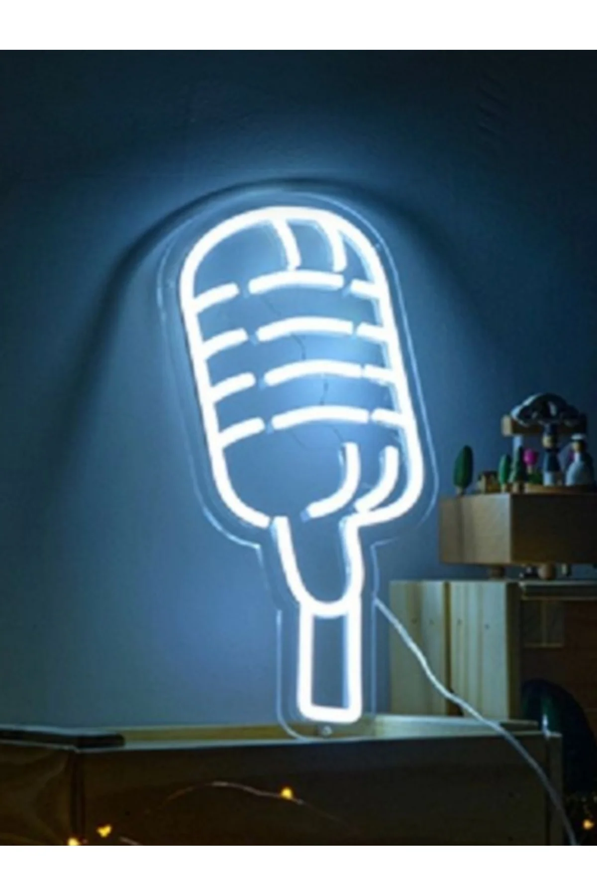 NEON LED IŞIKLI MİKROFON MUSİC MÜZİK
