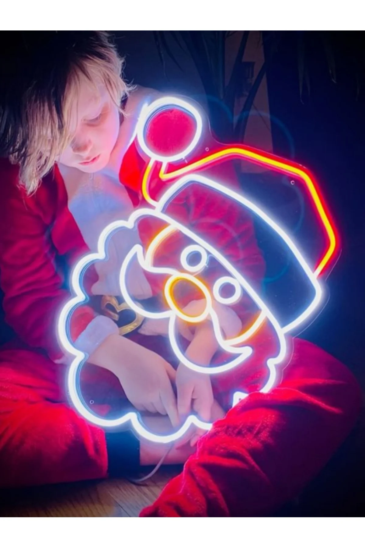 Neon Led Işıklı Noel Baba Yılbaşı