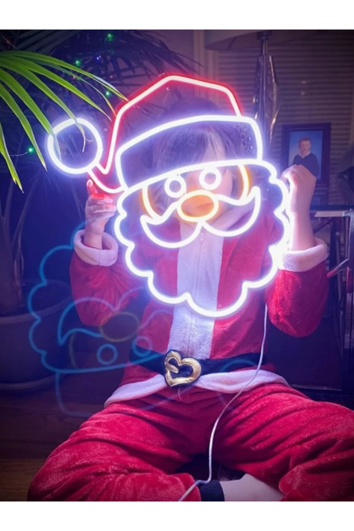 Neon Led Işıklı Noel Baba Yılbaşı