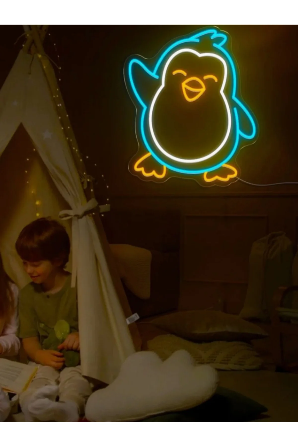 NEON LED IŞIKLI ÖRDEK 40 cm