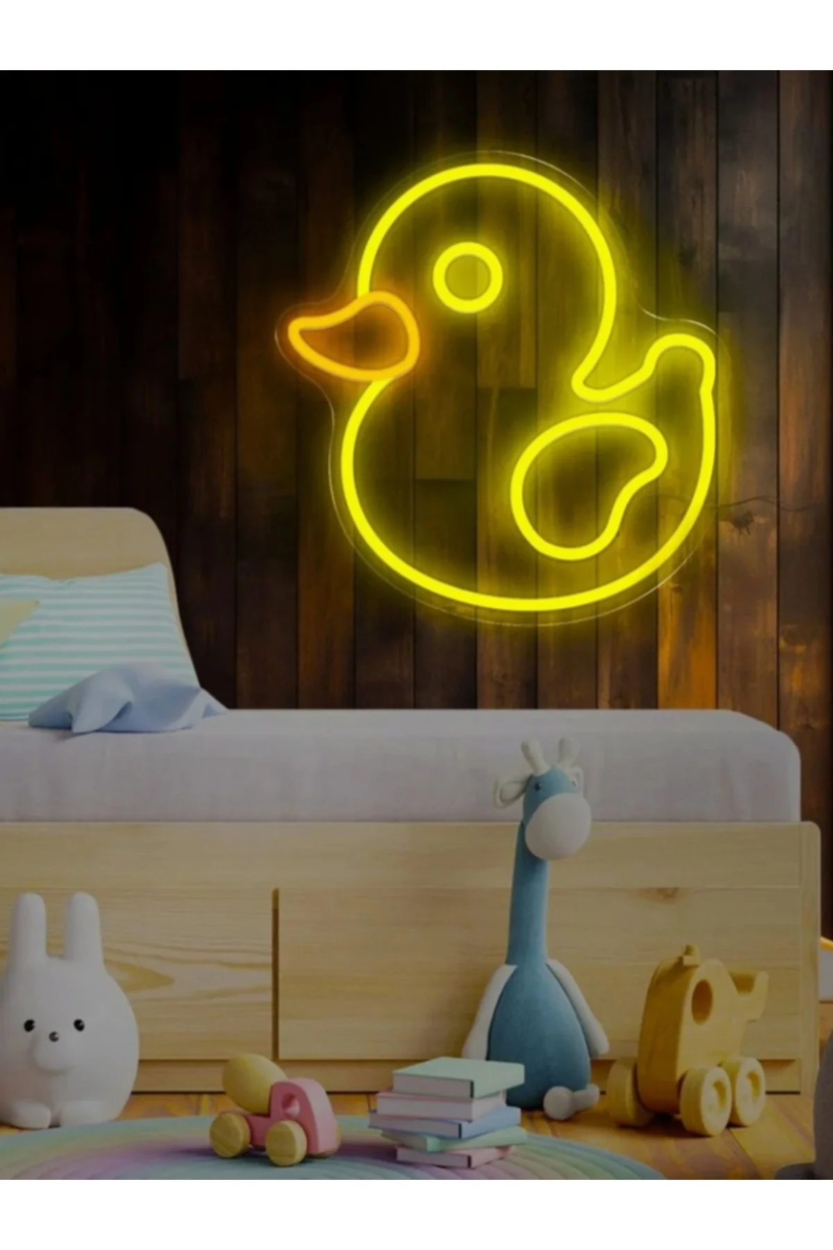 NEON LED IŞIKLI ÖRDEK DUVAR TABLO