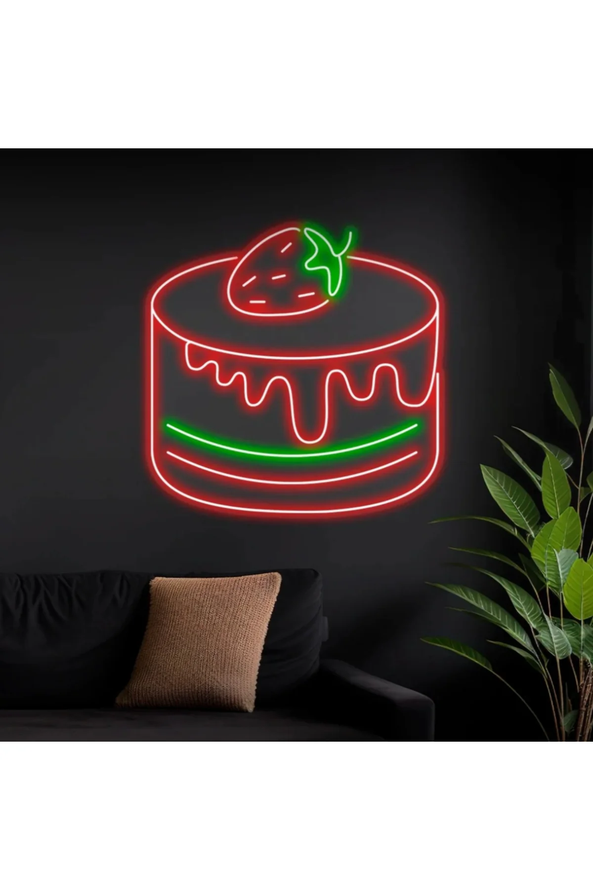 NEON LED IŞIKLI PASTA YAŞPASTA PASTANE 40 CM