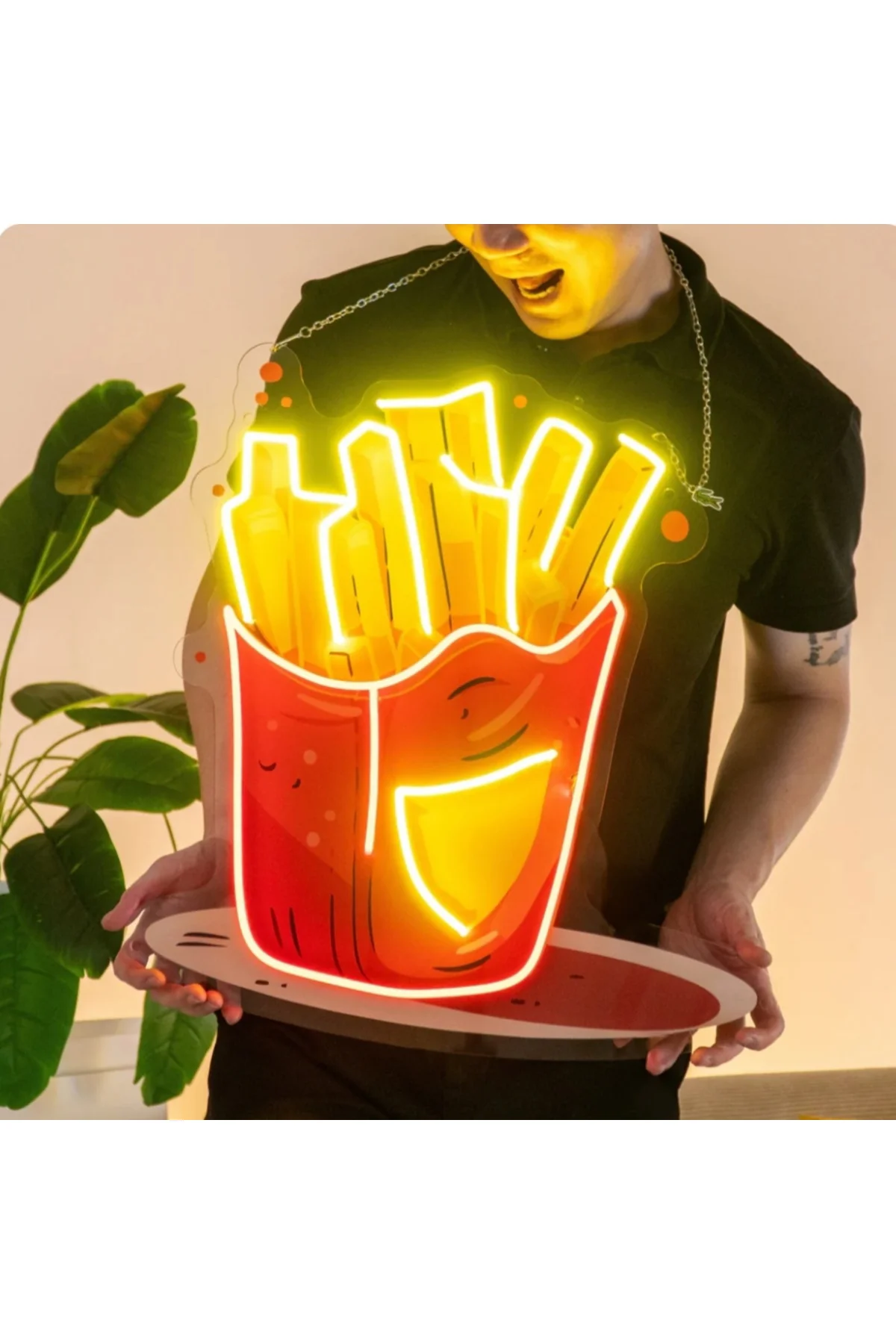 NEON LED IŞIKLI PATATES FAST FOOD