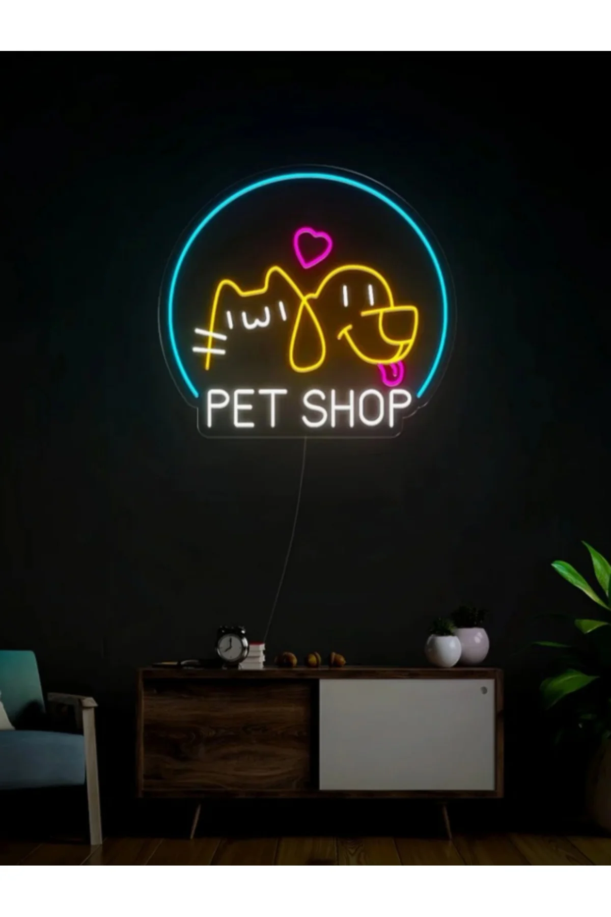 NEON LED IŞIKLI PET SHOP