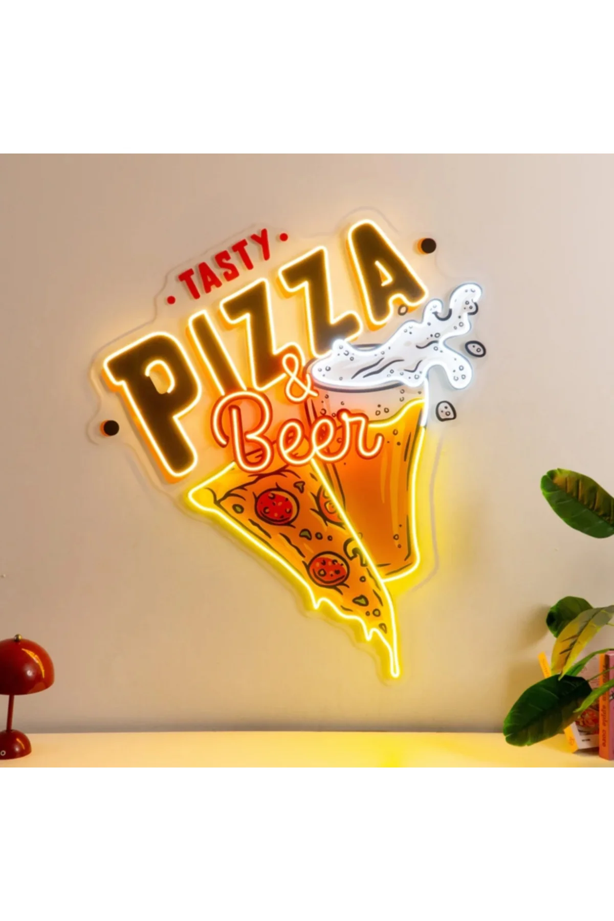 Neon LED IŞIKLI PİZZA FAST FOOD RESTORAN