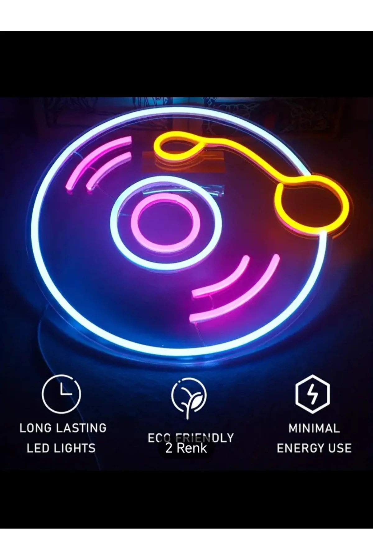 NEON LED IŞIKLI PLAK MÜZİK