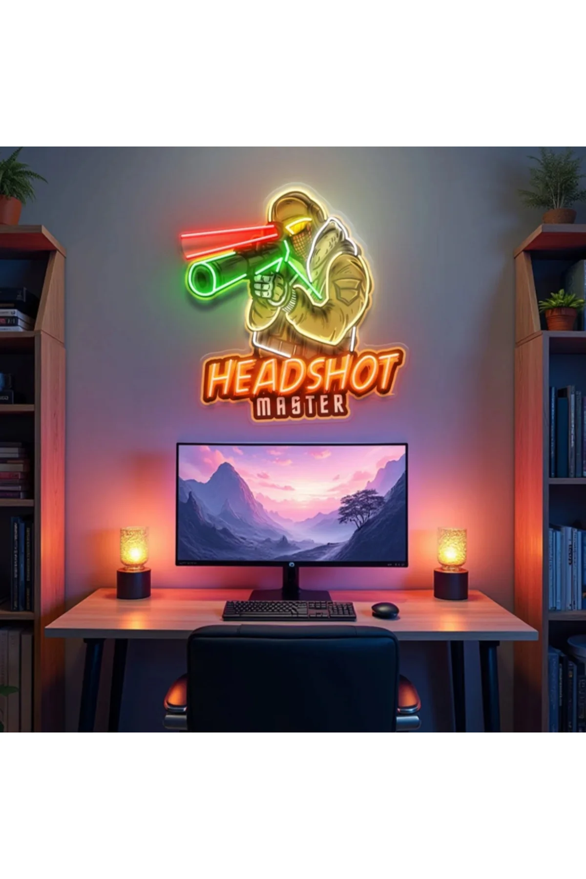 NEON LED IŞIKLI POP ART GAMER TABLO