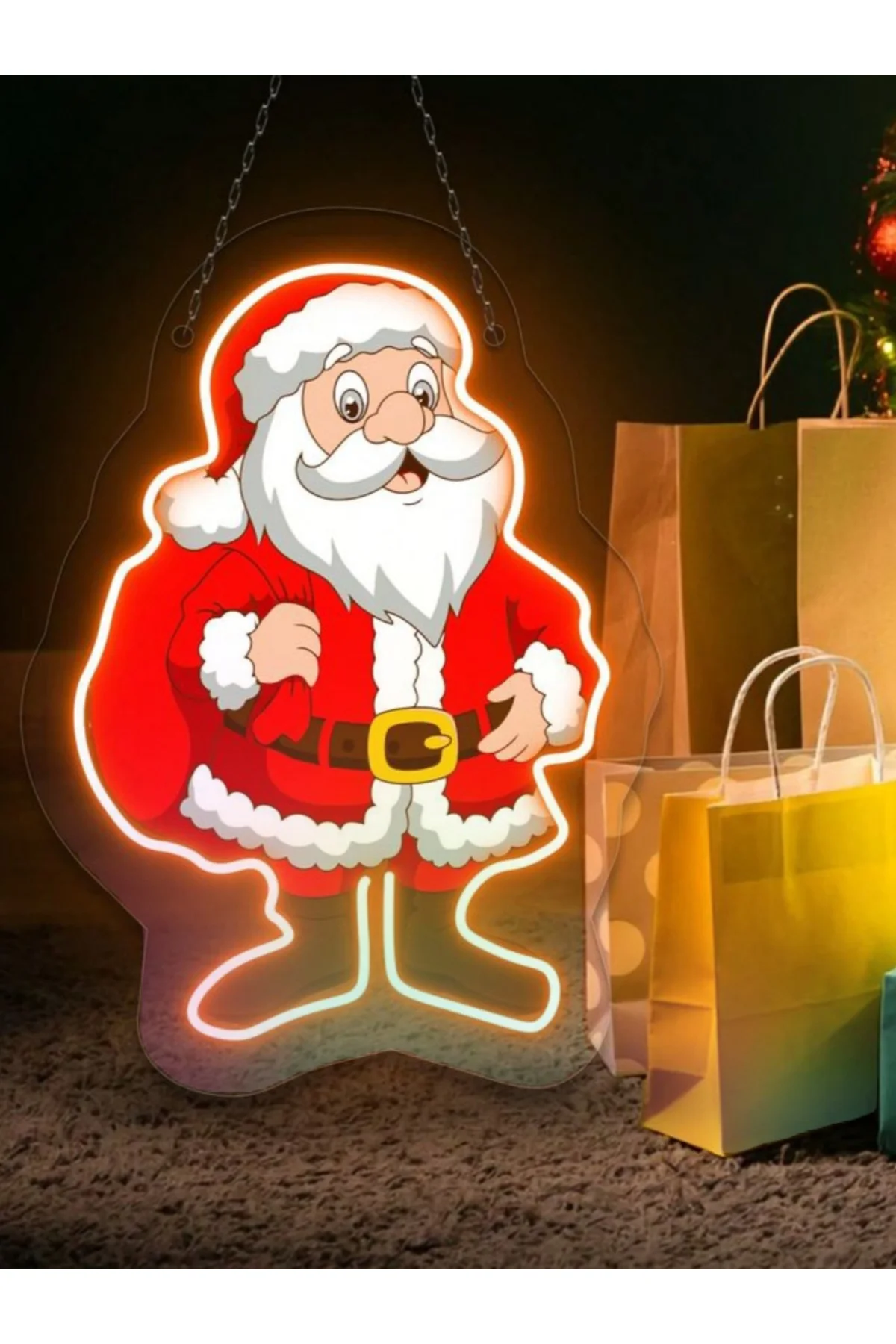 NEON LED IŞIKLI POP ART SANATSAL NOEL BABA 2026 YILBAŞI