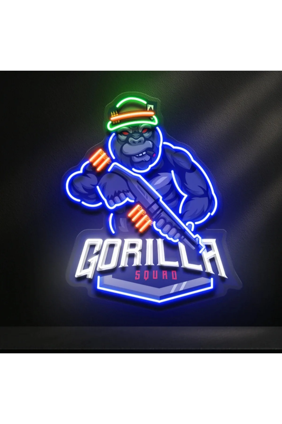 NEON LED IŞIKLI POP ART GORİLLA TABLO