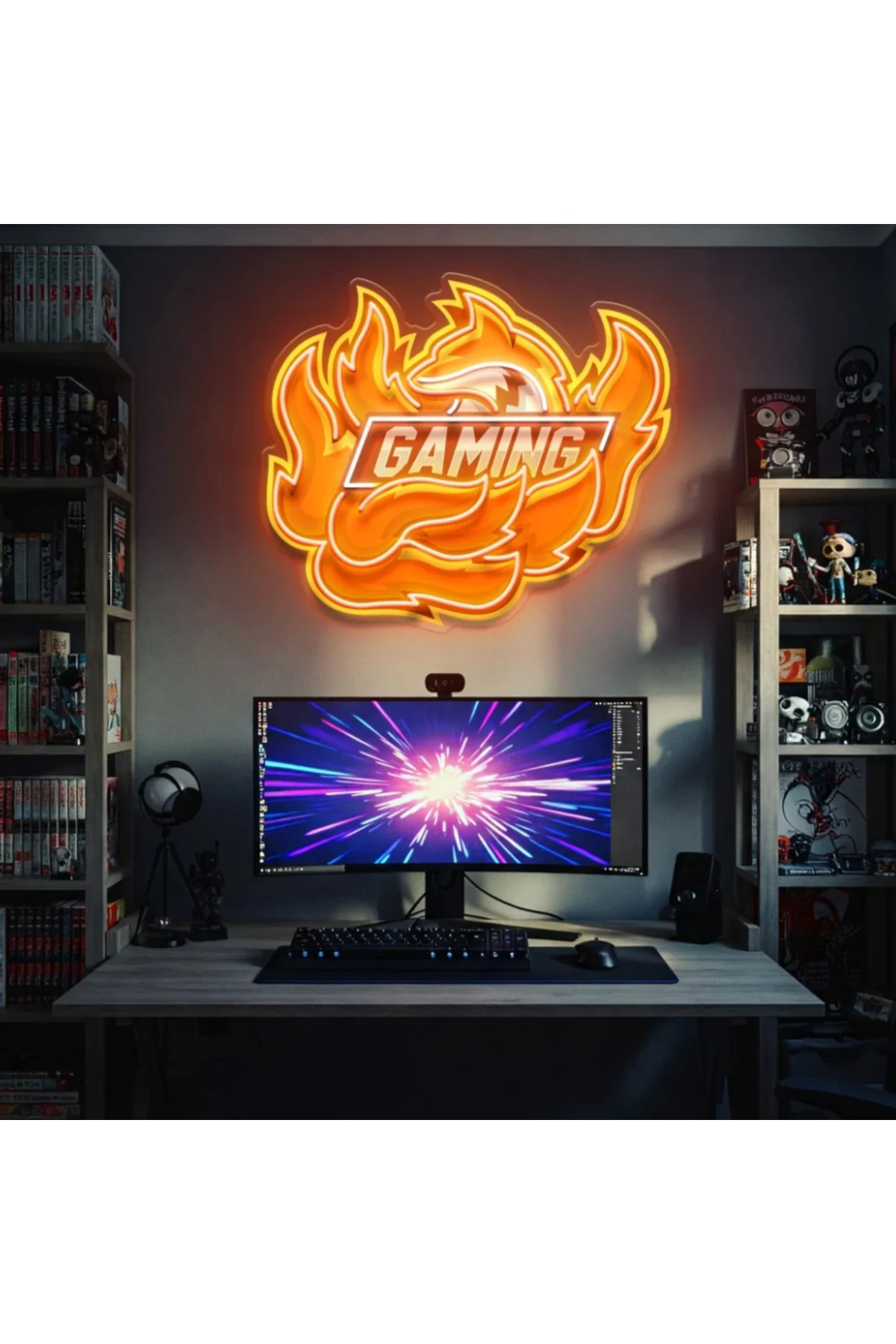 NEON LED IŞIKLI POP ART GAMİNG TABLO