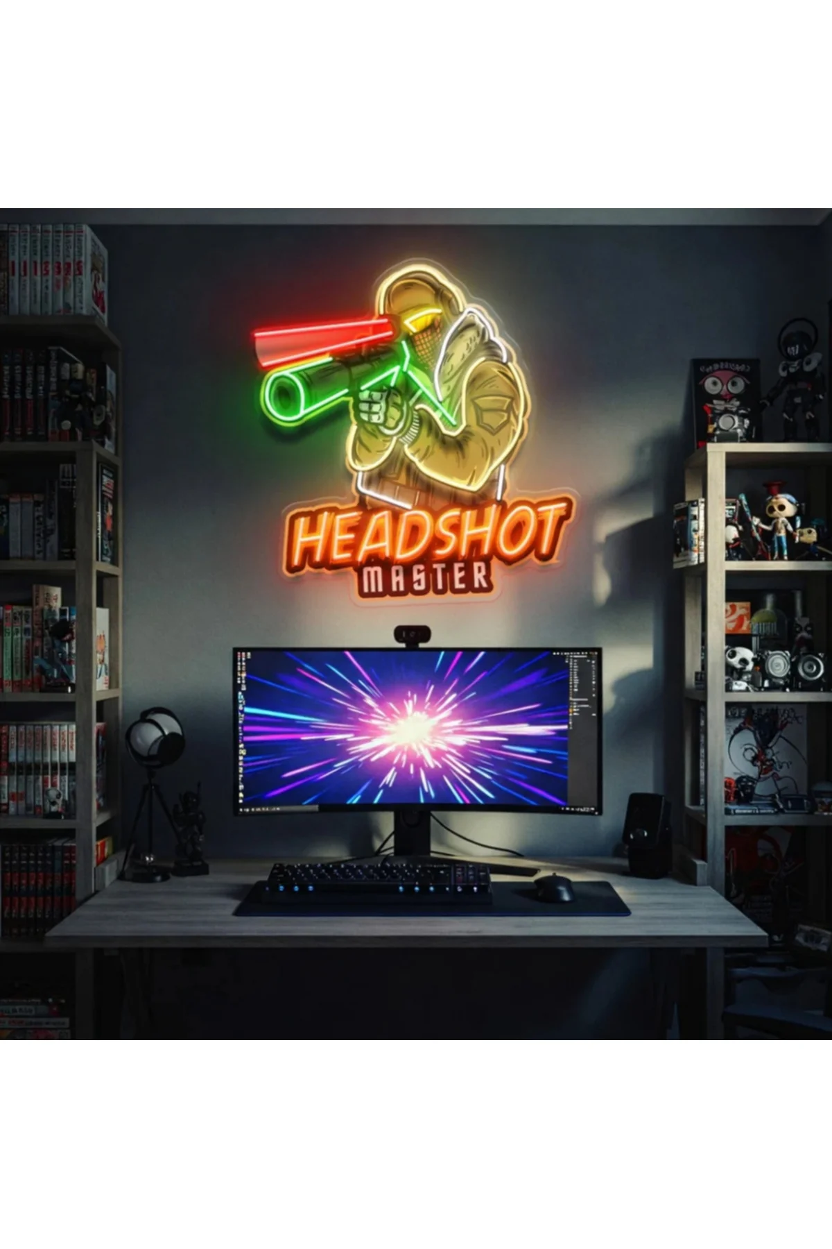 NEON LED IŞIKLI POP ART GAMER TABLO