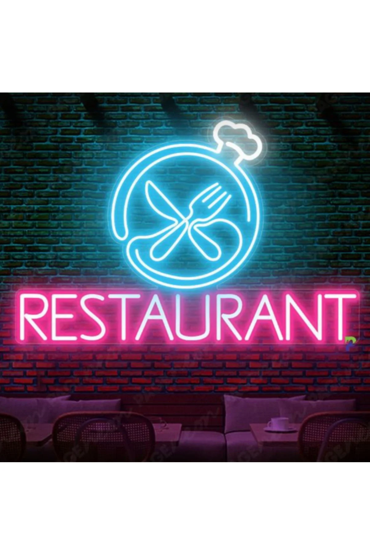 NEON LED IŞIKLI RESTAURANT DUVAR YAZI DEKORASYON TABLO