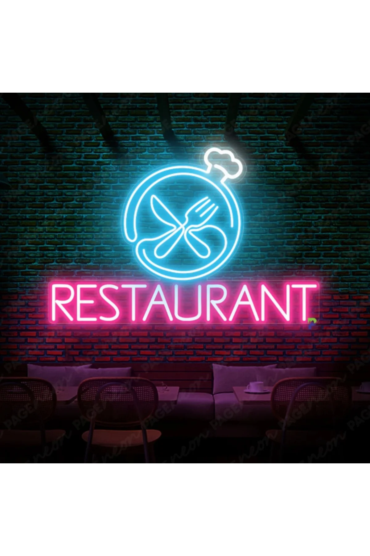 NEON LED IŞIKLI RESTAURANT DUVAR YAZI DEKORASYON TABLO