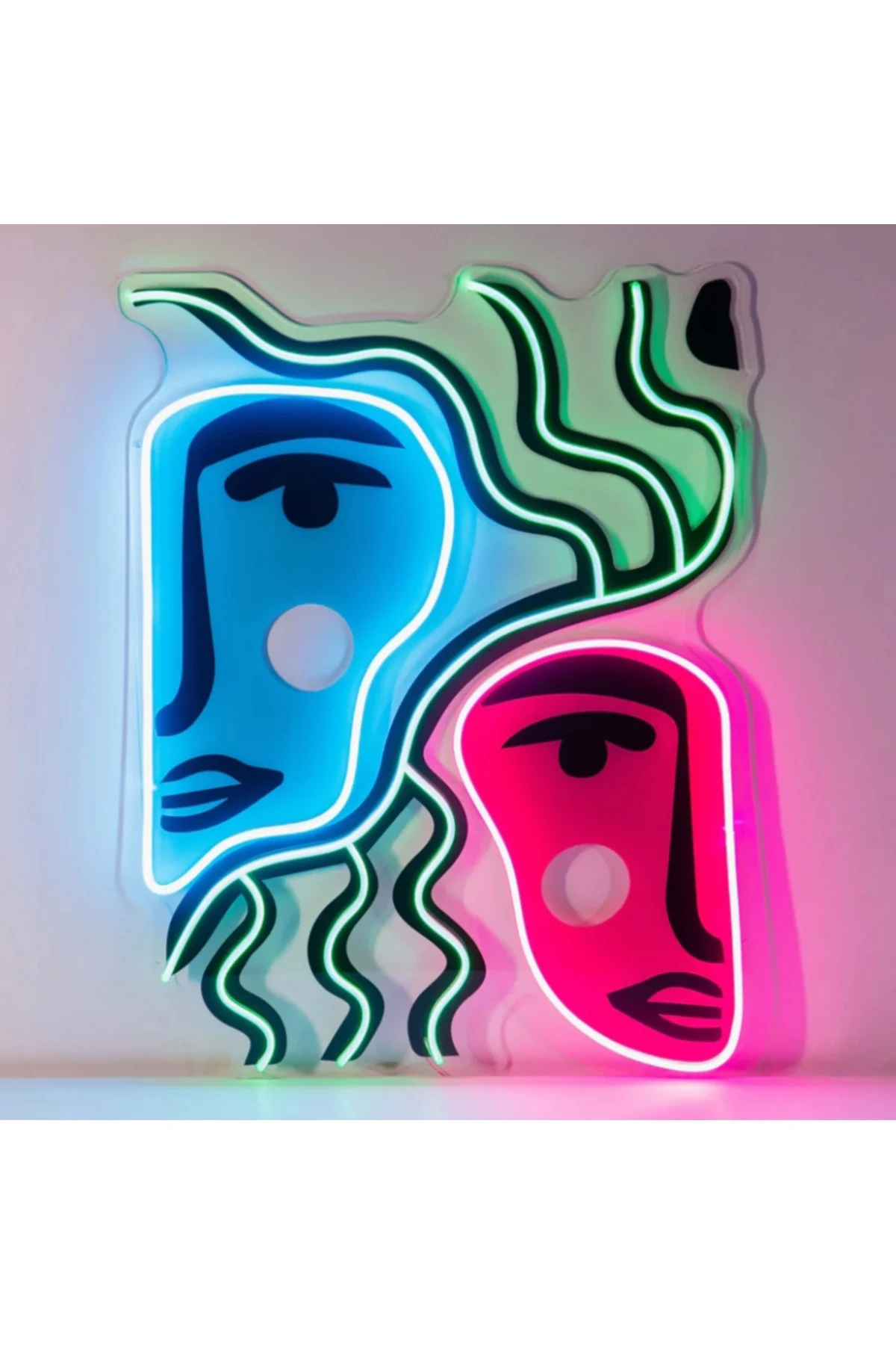 NEON LED IŞIKLI SANATSAL YÜZ POP ART