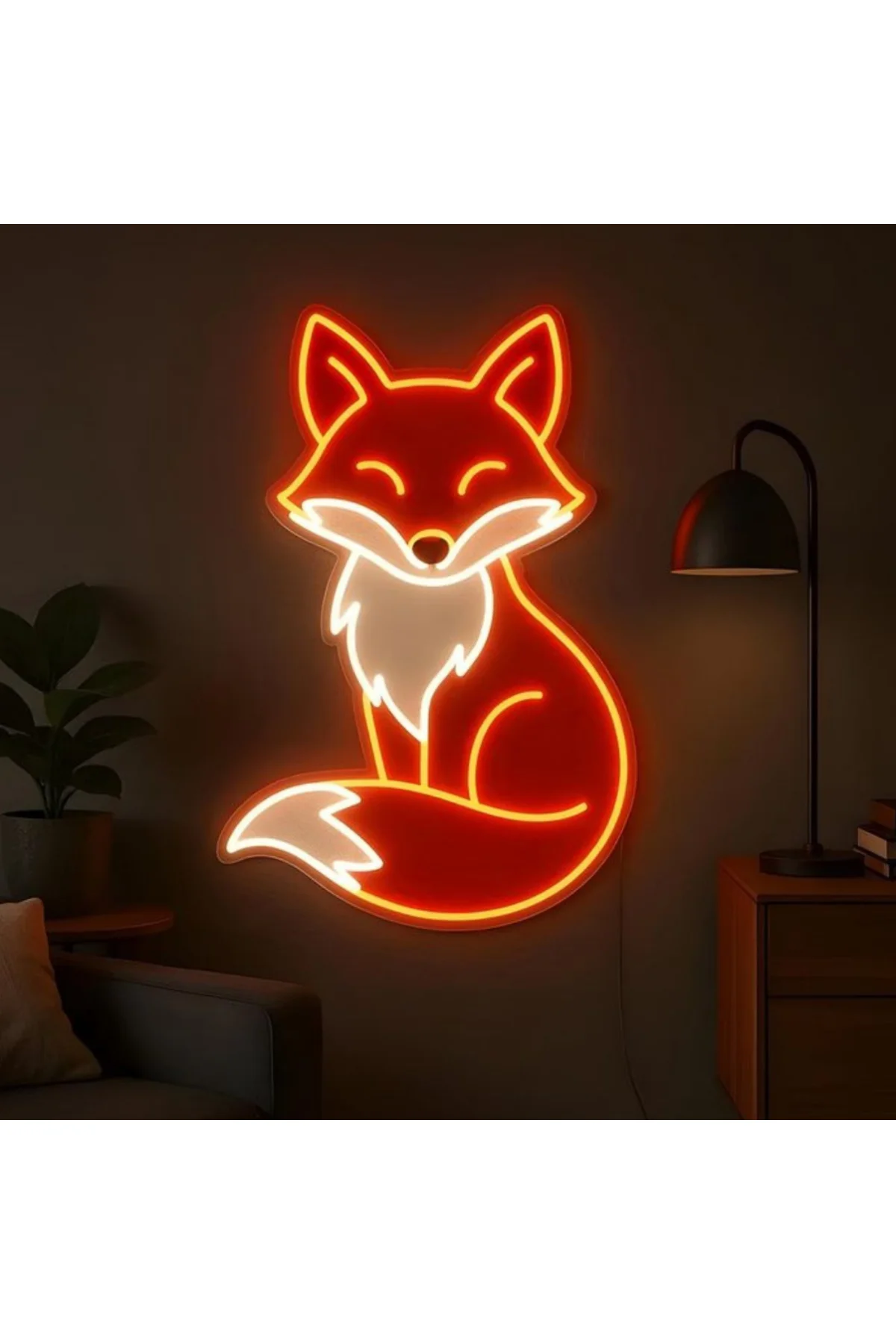 NEON LED IŞIKLI SANATSAL TİLKİ