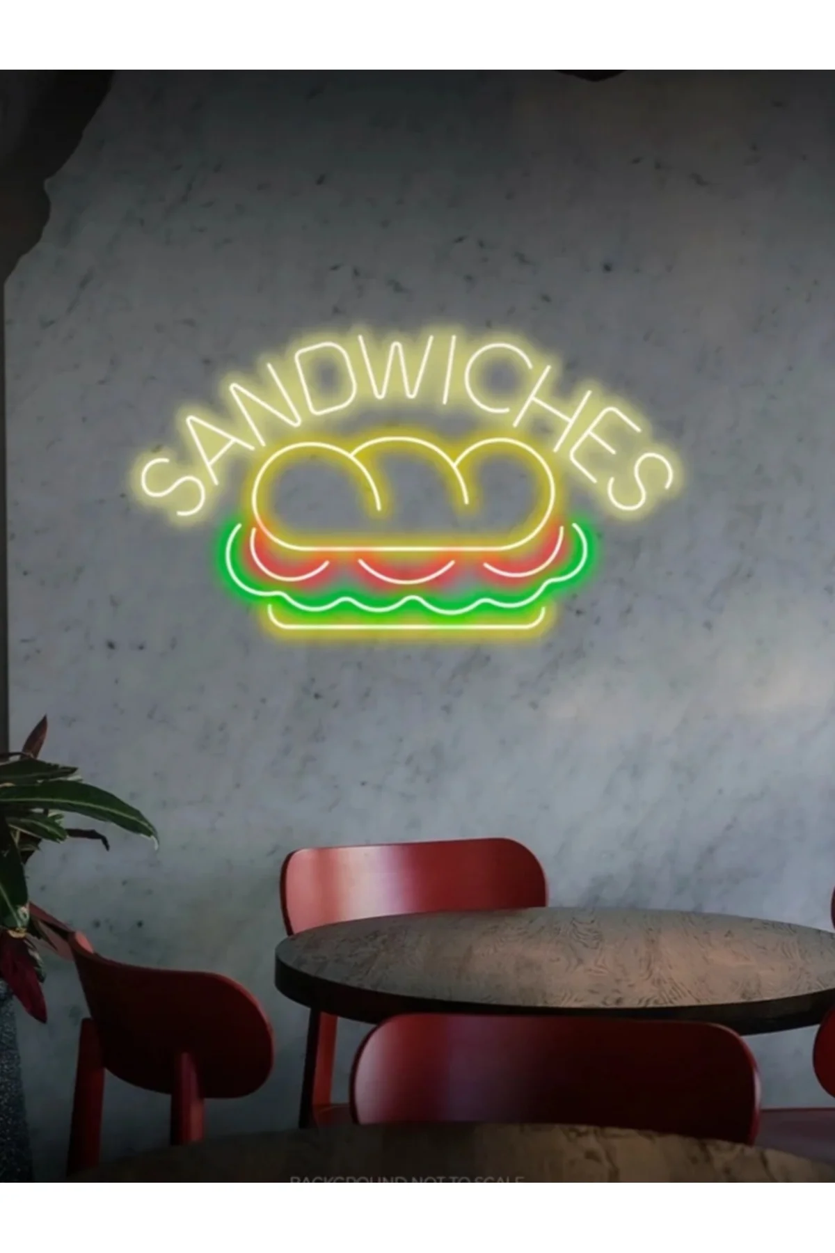 NEON LED IŞIKLI SANDVİÇ DUVAR TABLO