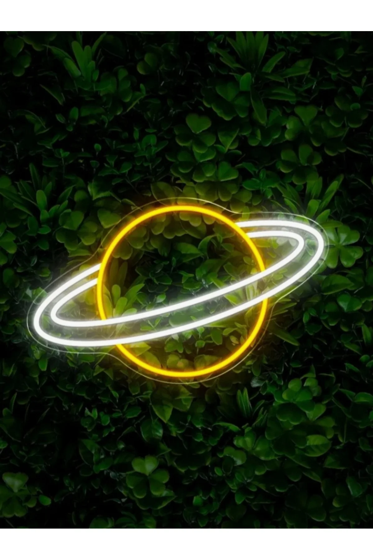NEON LED IŞIKLI SATÜRN GEZEGEN AY