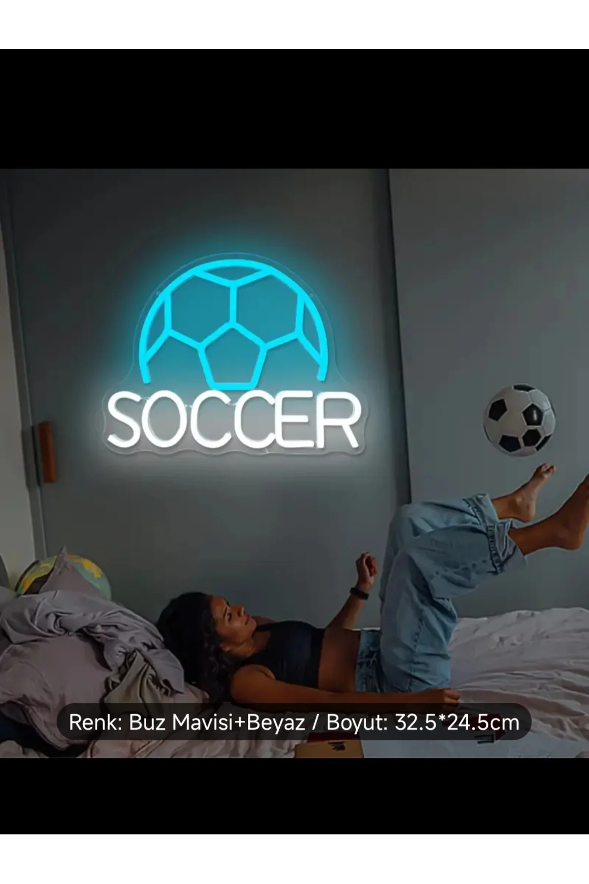 NEON LED IŞIKLI SOCCER FUTBOL TOPU