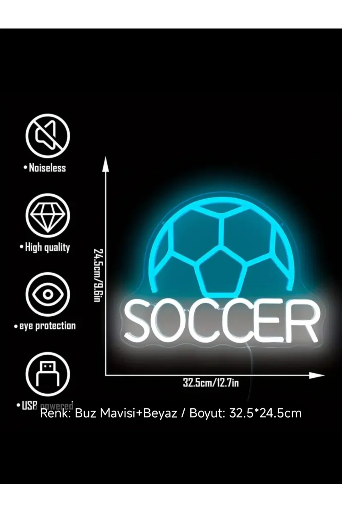 NEON LED IŞIKLI SOCCER FUTBOL TOPU