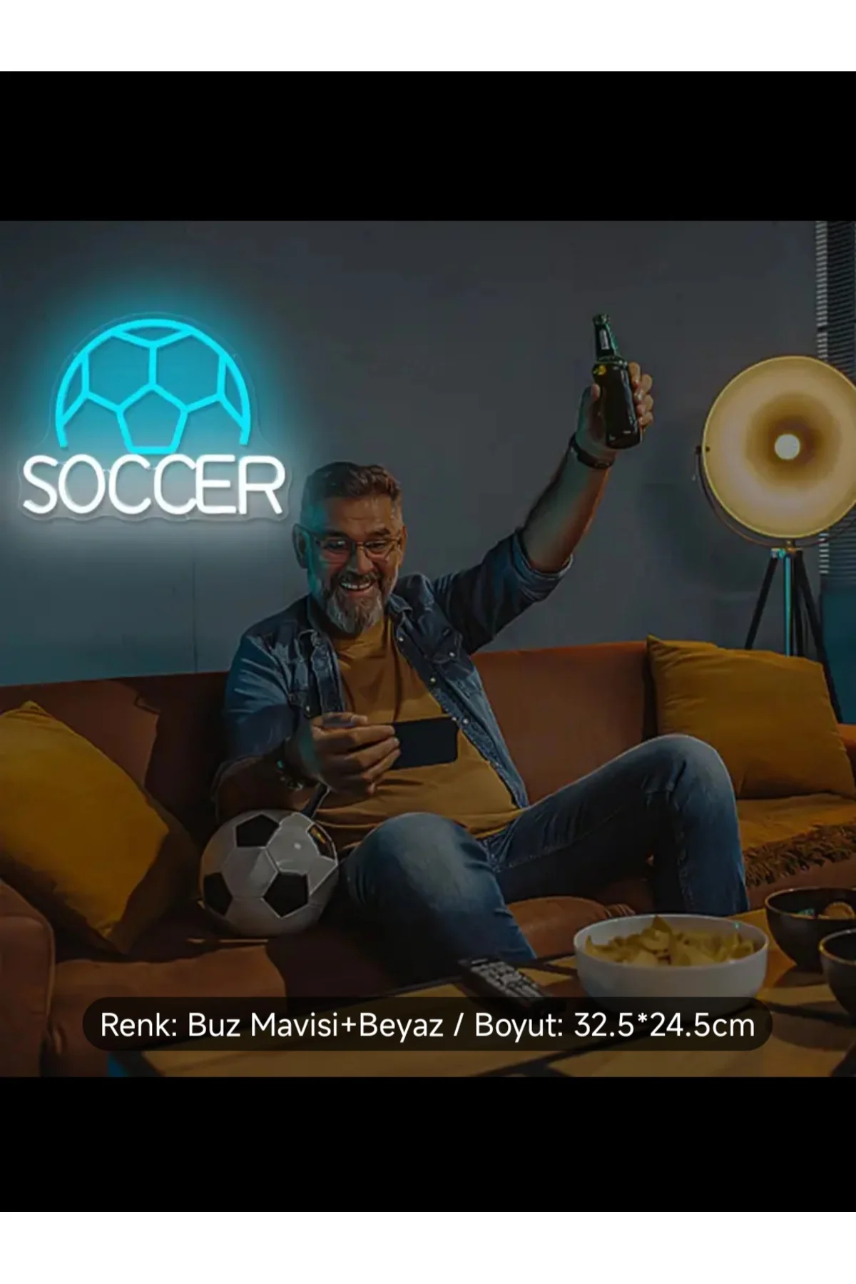 NEON LED IŞIKLI SOCCER FUTBOL TOPU