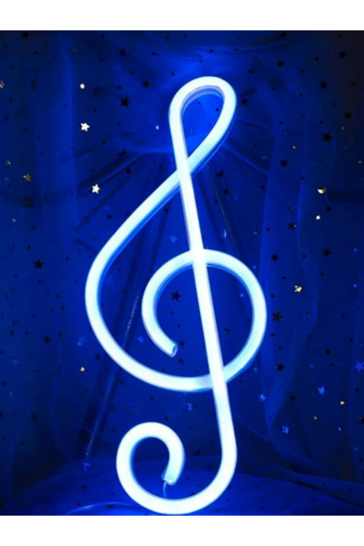 Neon Led Işıklı Sol Anahtarı Müzik Duvar Dekorasyon Tablosu