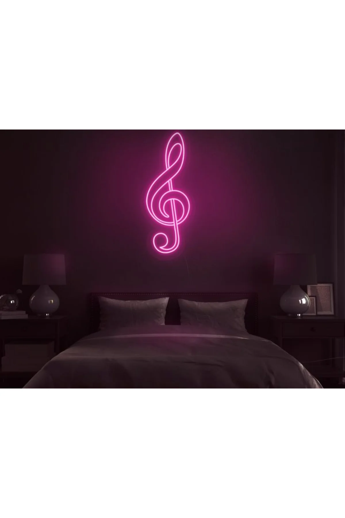 NEON LED IŞIKLI SOL ANAHTARI MUSİC MÜZİK DUVAR TABLO
