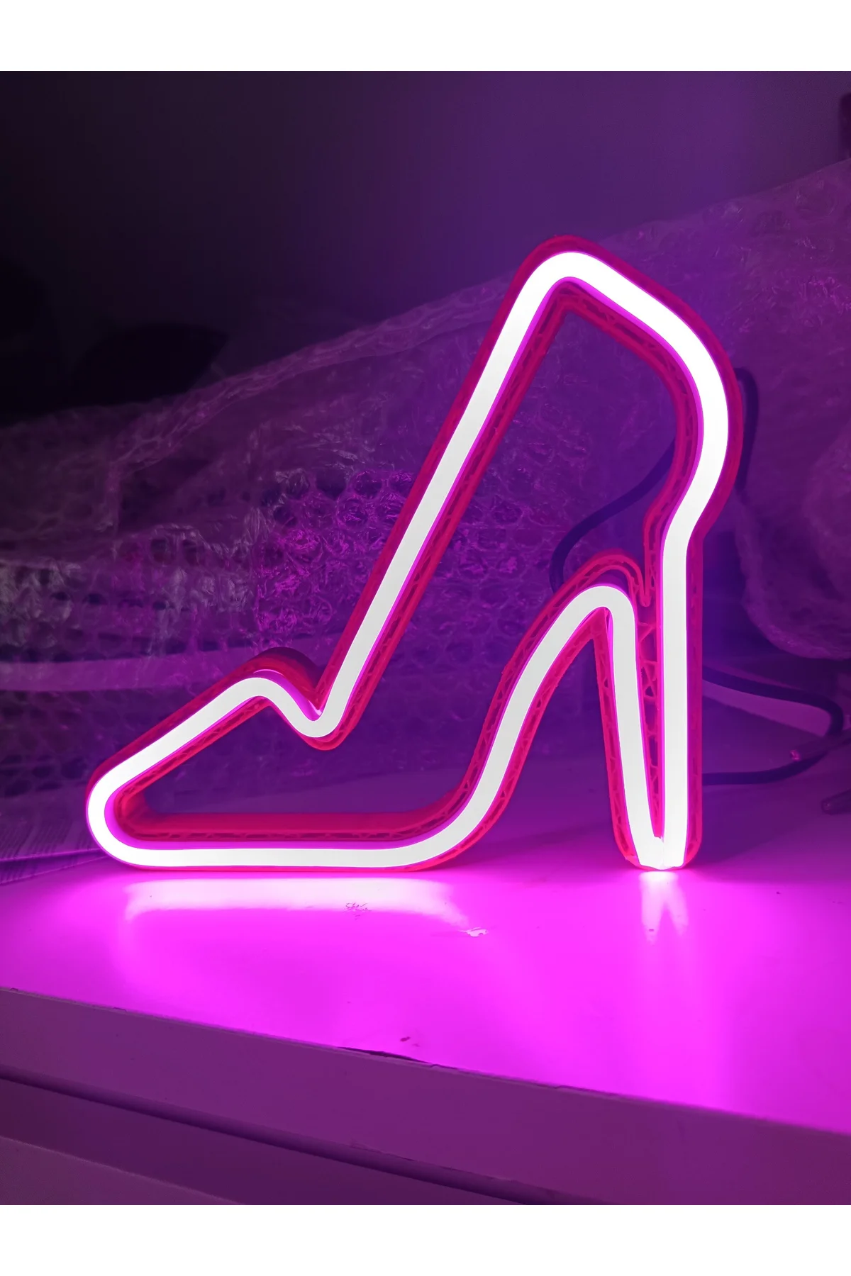 NEON LED IŞIKLI TOPUKLU AYAKKABI