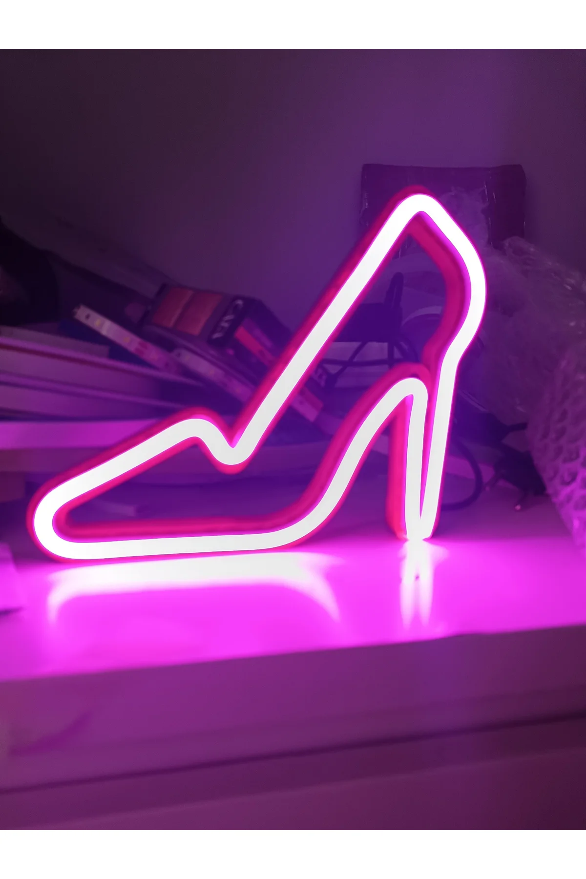 NEON LED IŞIKLI TOPUKLU AYAKKABI