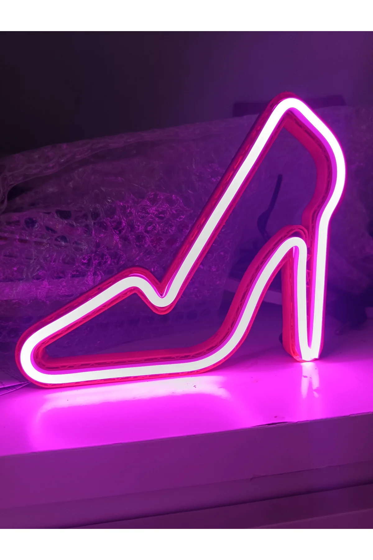 NEON LED IŞIKLI TOPUKLU AYAKKABI