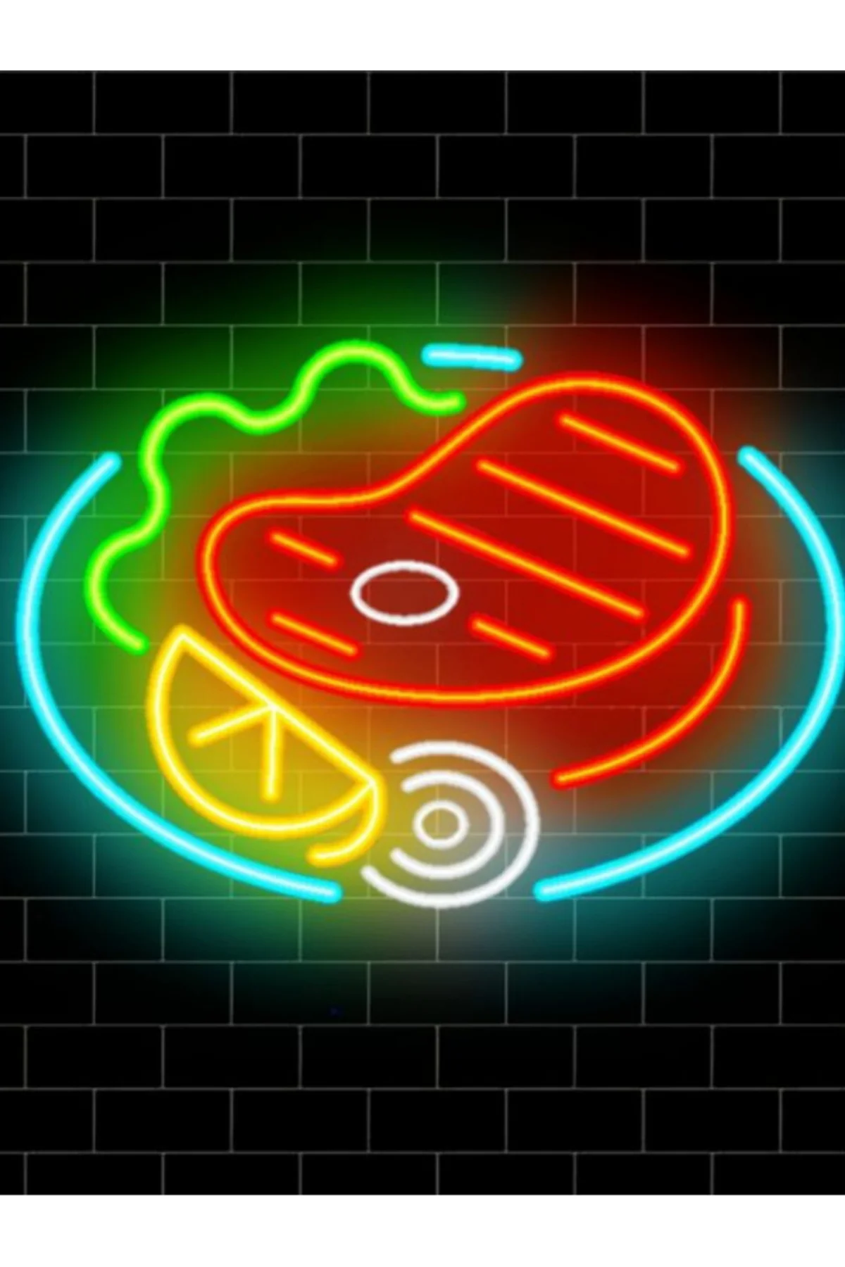 NEON LED IŞIKLI TOST SANDWİCH TABAĞI RESTORAN CAFE