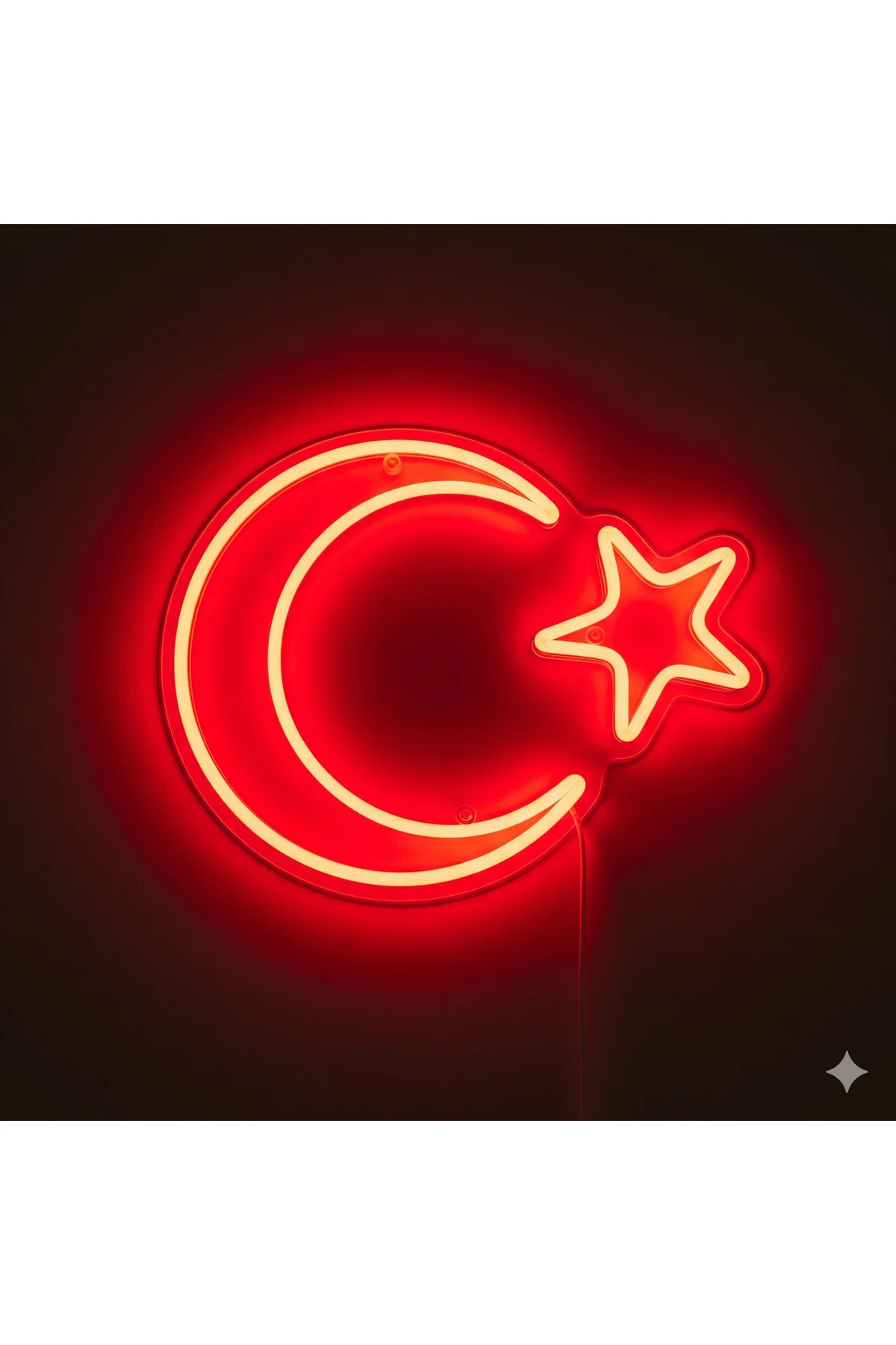 NEON LED IŞIKLI TÜRK BAYRAĞI