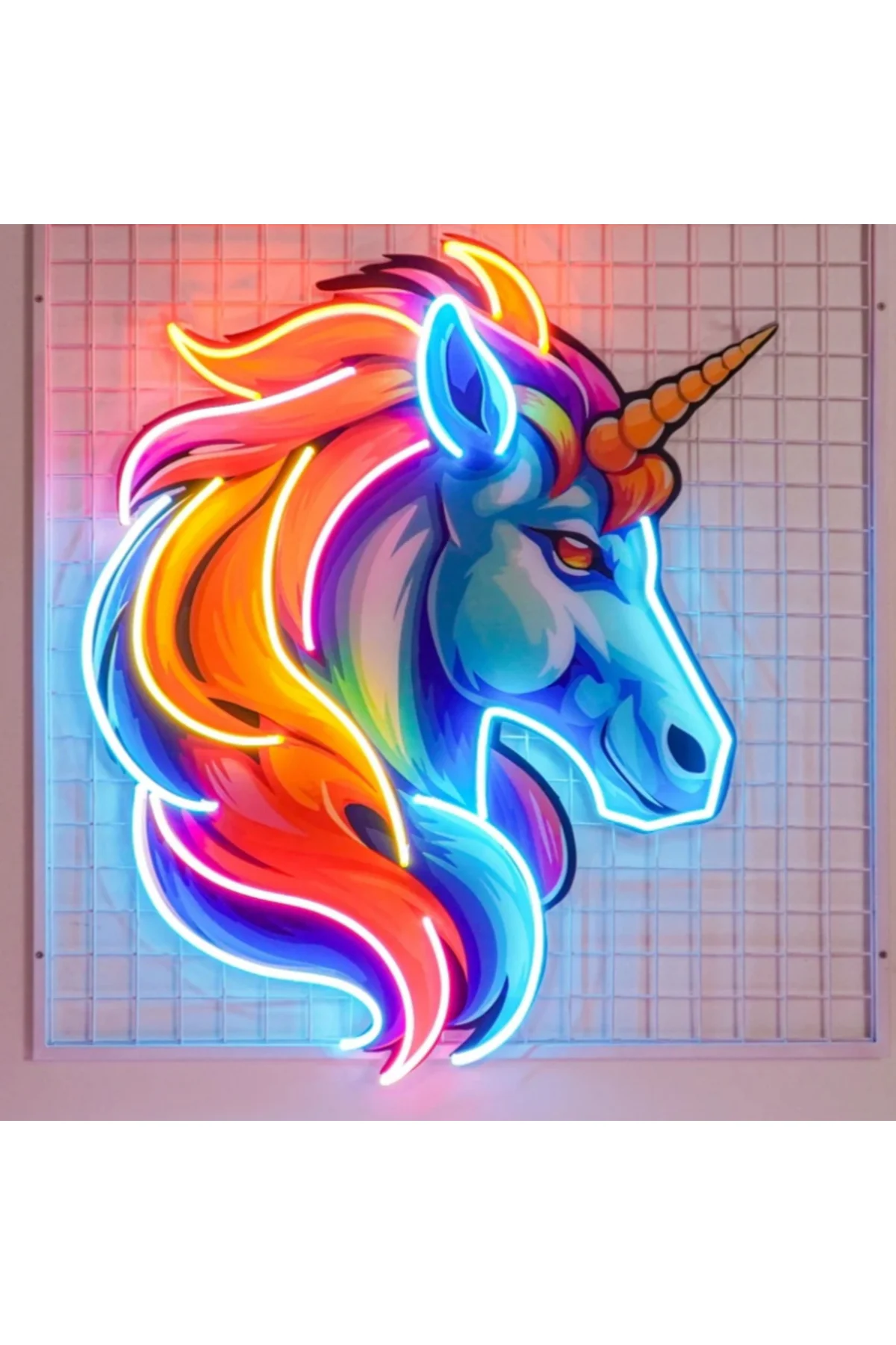 NEON LED IŞIKLI UNİCORN POP ART TABLO