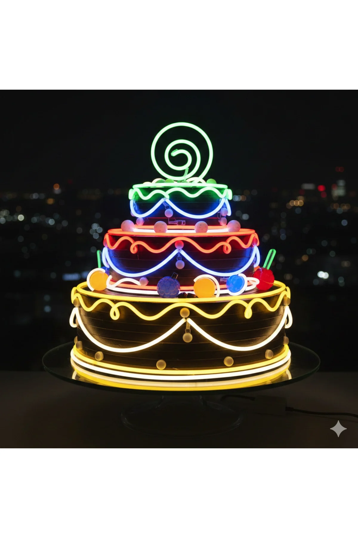 NEON LED IŞIKLI YAŞ PASTA