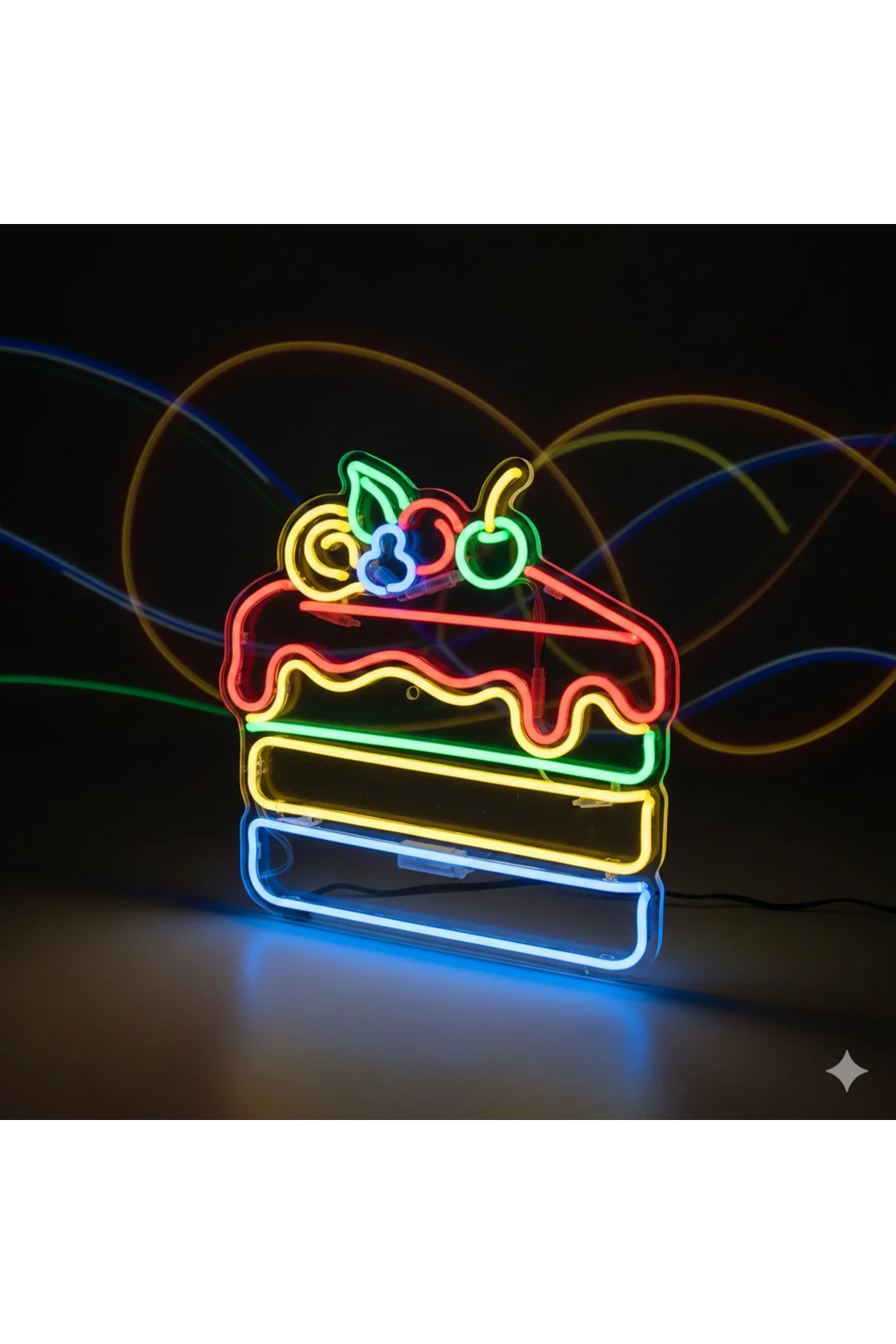 NEON LED IŞIKLI YAŞ PASTA DİLİM