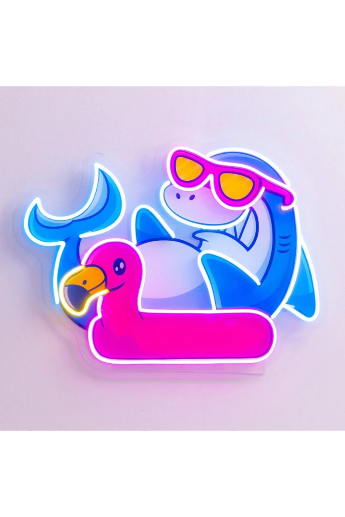 NEON LED IŞIKLI YUNUS FİLAMİNGO