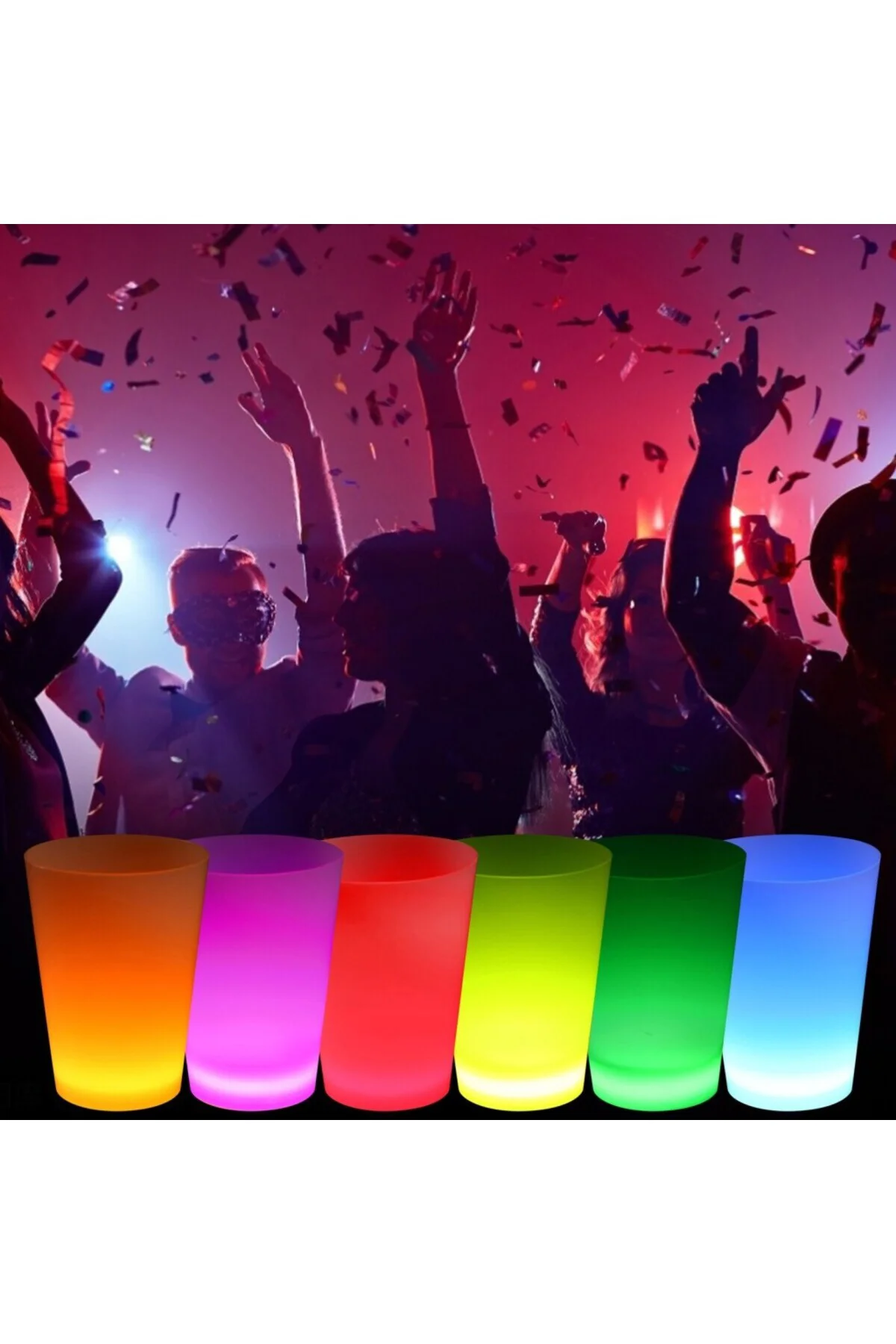 Neon Parti Glow Bardak 1.5 oz Karışık Renk 1 Adet Tekli