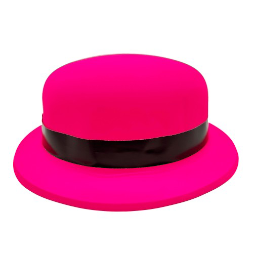 Neon Partisi Pembe Renk Melon Plastik Parti Şapkası Neon Partisi Pembe Renk Melon Plastik Parti Şapkası
