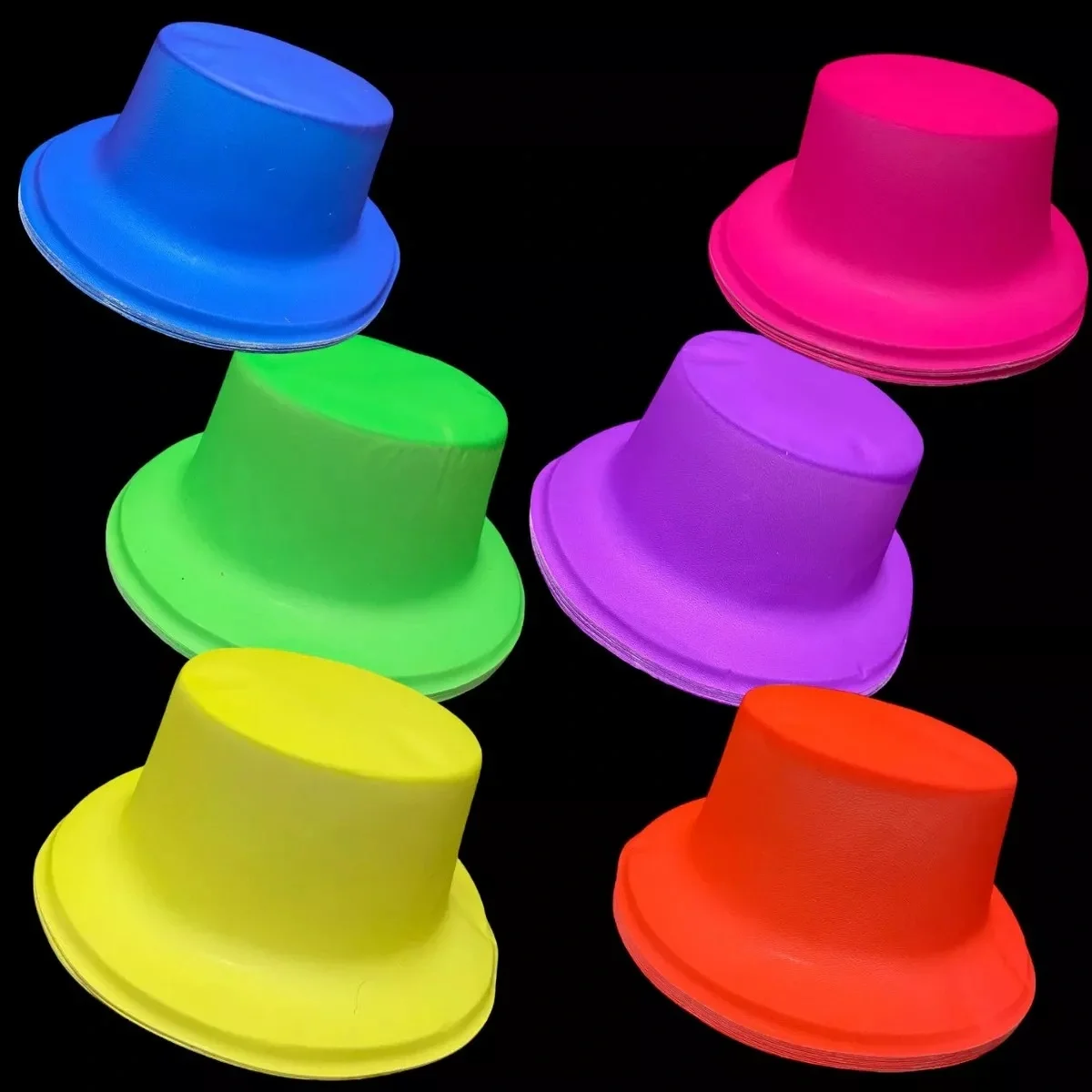 Neon Partisi Turuncu Renk Plastik Fötr Şapka