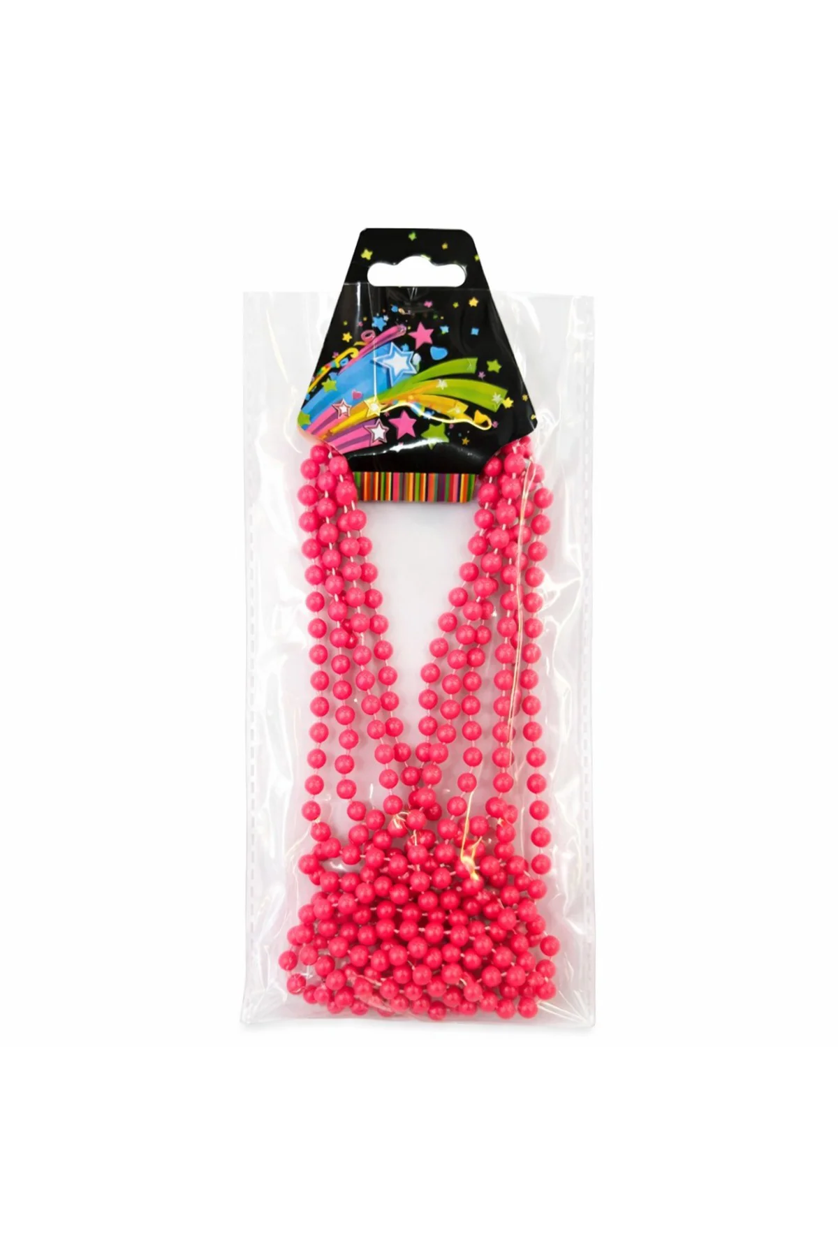 Neon Pembe Boncuk Kolye 80 cm – Retro 80’ler 90’lar Parti Aksesua