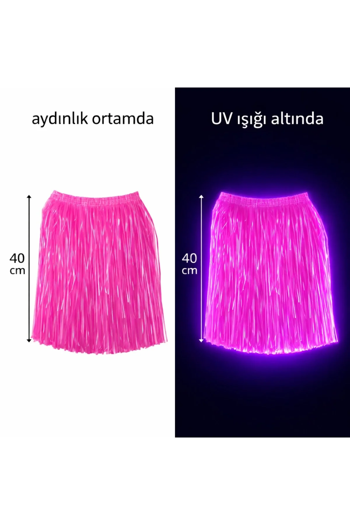 Neon Pembe Hawaii Parti Eteği 40 cm Neon Pembe Hawaii Parti Eteği 40 cm