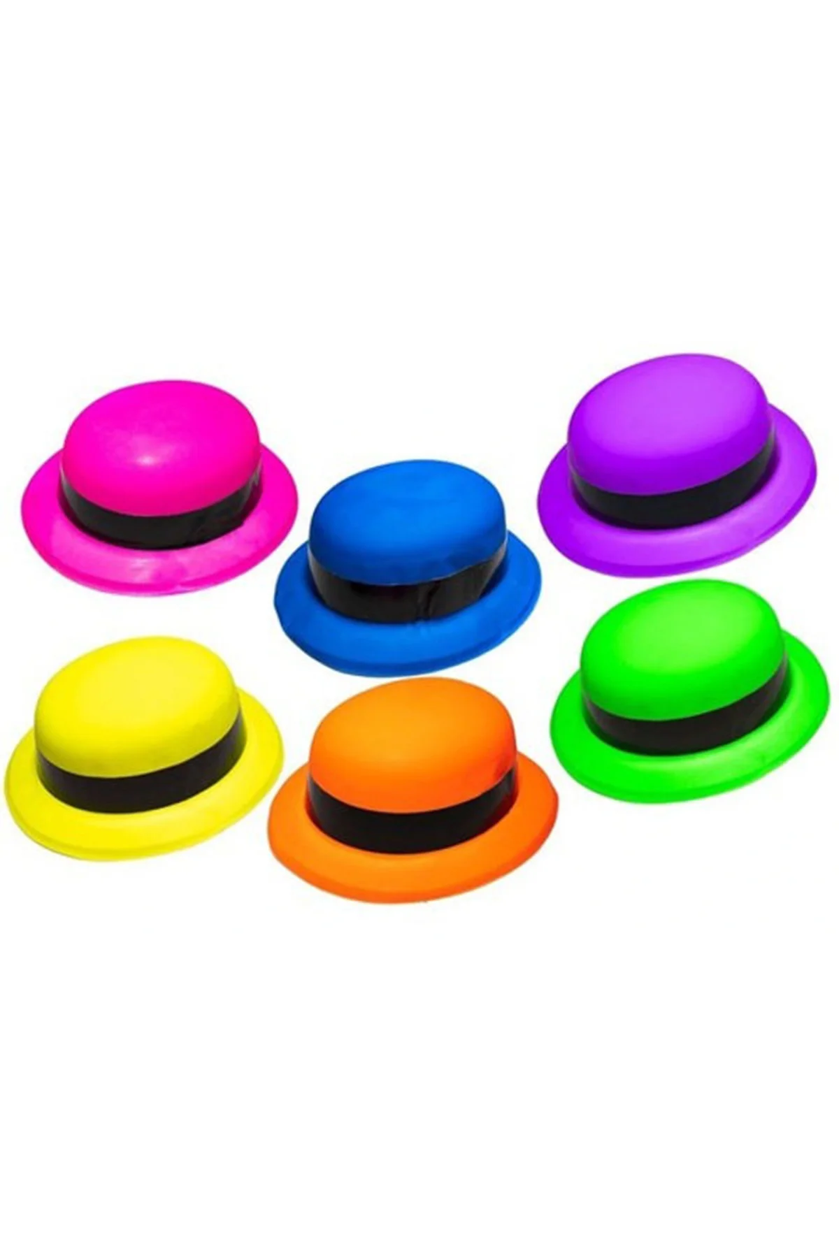 Neon Pembe Uv Parti Şapkası Plastik - Görsel 3