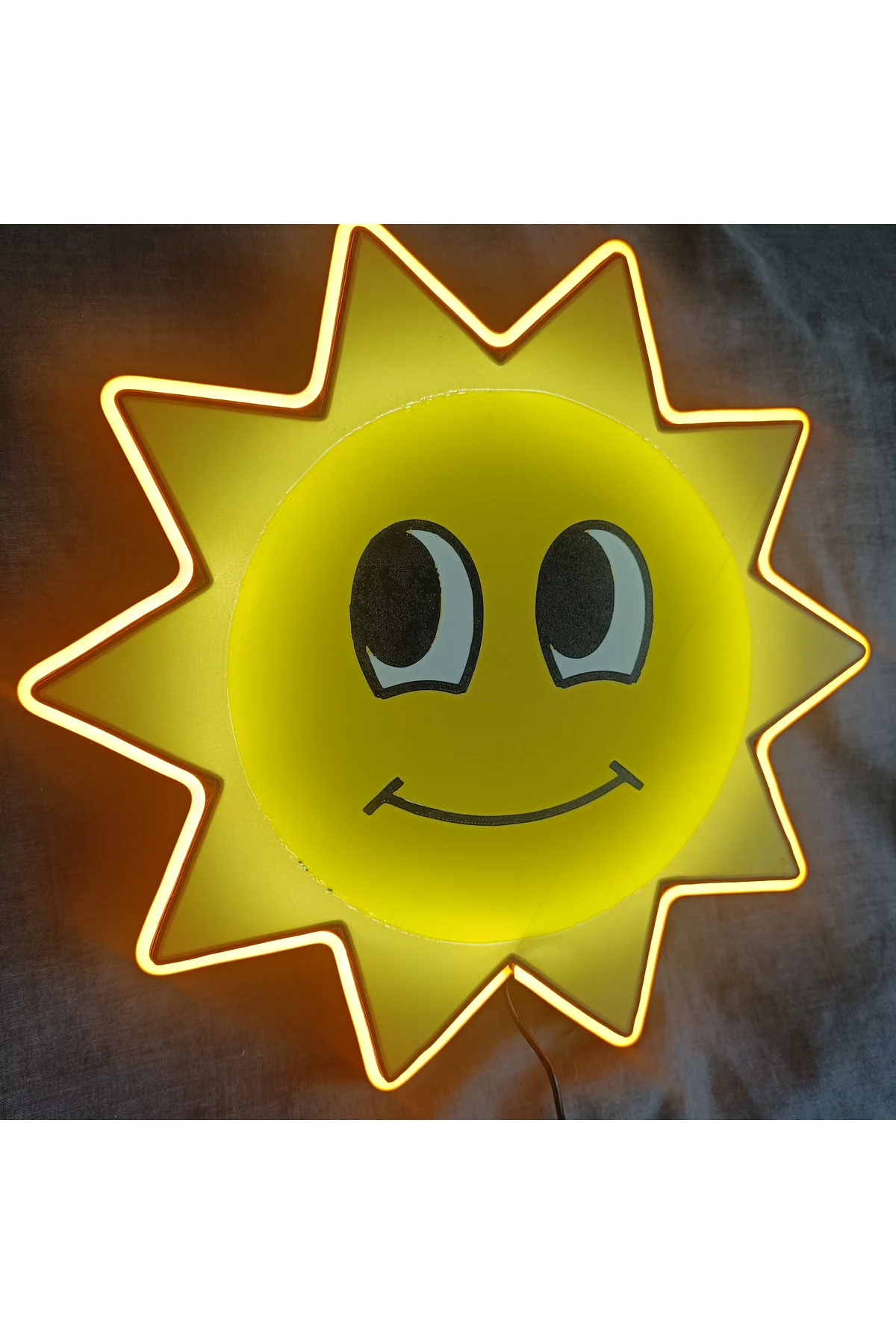 NEON POP ART GÜNEŞ EMOJİ