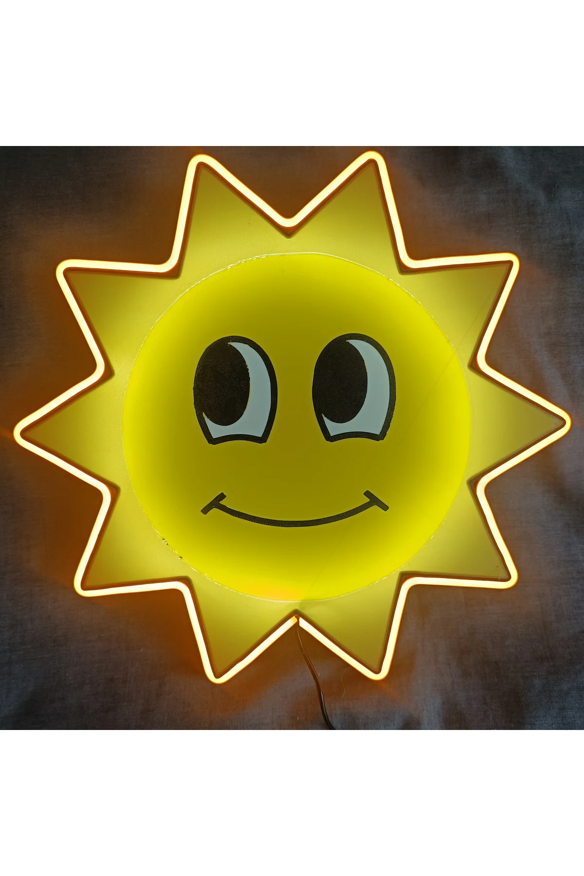 NEON POP ART GÜNEŞ EMOJİ