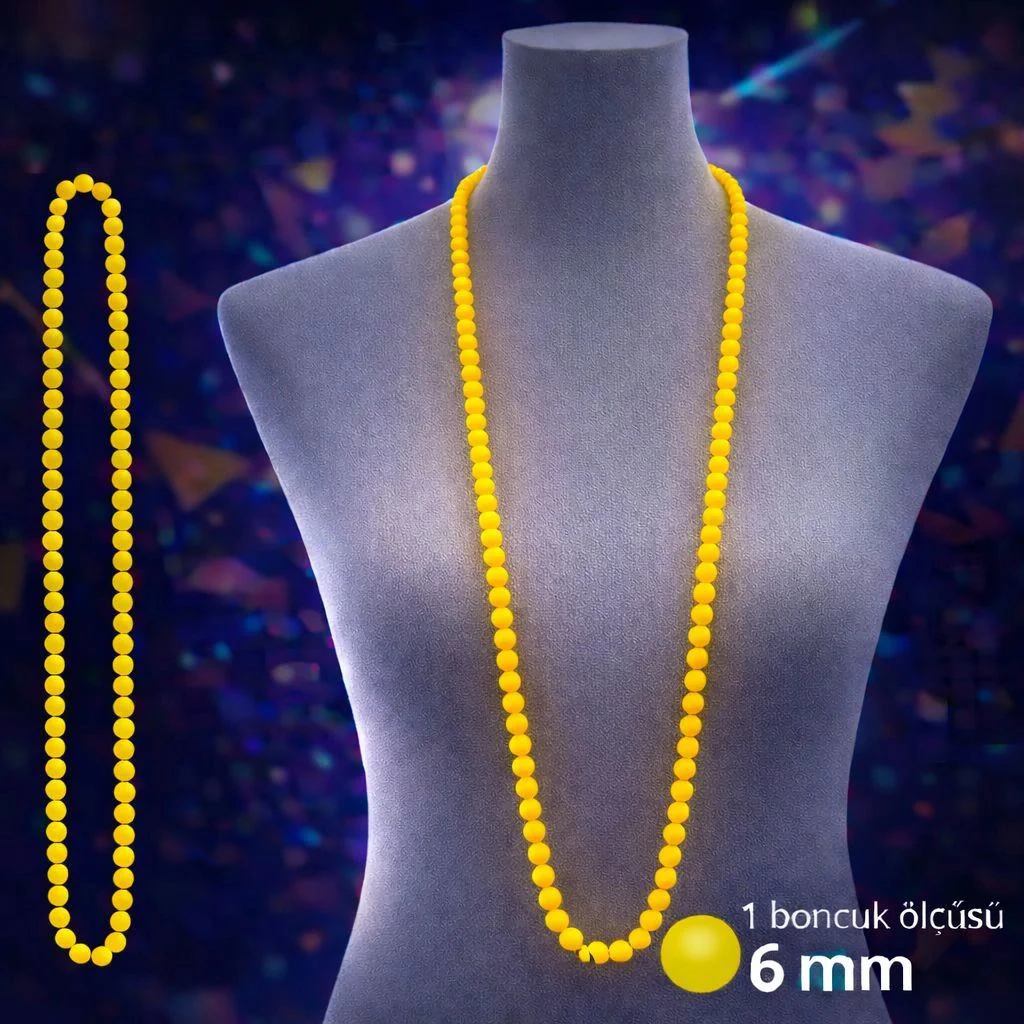 Neon Sarı Boncuk Kolye 80 Cm – Retro 80'ler 90'lar Parti Aksesuarı Fiyatı, Yorumları ve Özellikleri